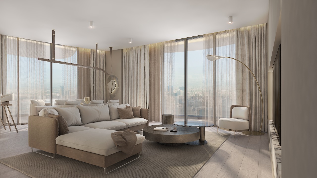 LIVING ROOM at CONDOR MARINA STAR IN DUBAI MARINA