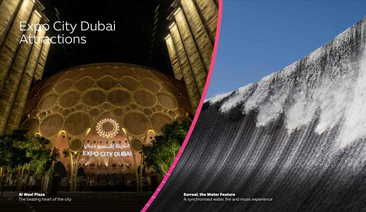 Cascading waterfall at Expo City Dubai
