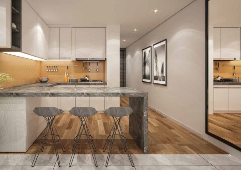 kitchen at a one bedroom apartment for sale in Dubai V Tower