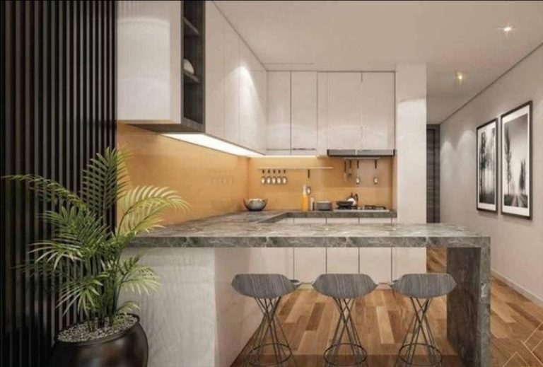 kitchen in a one bedroom apartment for sale in Dubai V Tower