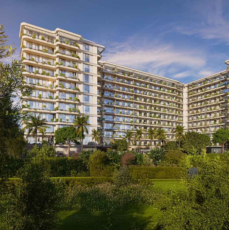 exterior view of California Residences at California Village Dubailand