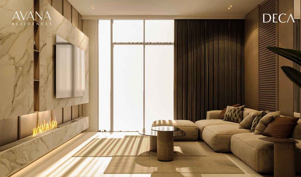 living area at Avana Residences by DECA in JVC Dubai