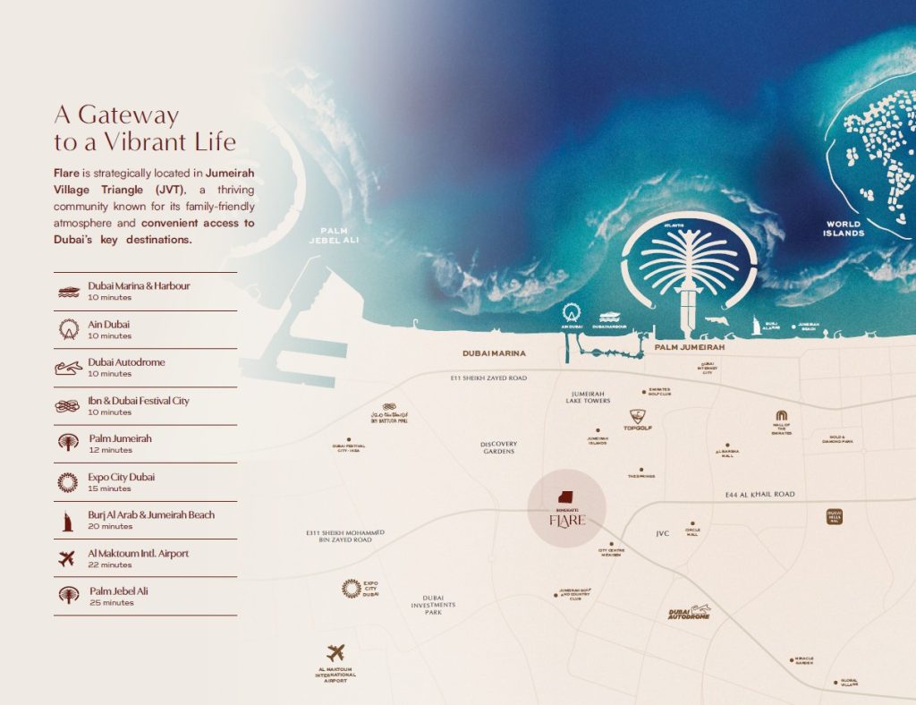 Binghatti Flare Location Map