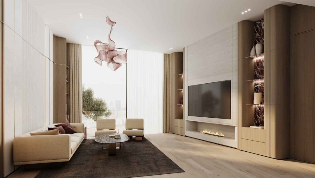 living room at Binghatti Flare JVT Dubai_5_11zon