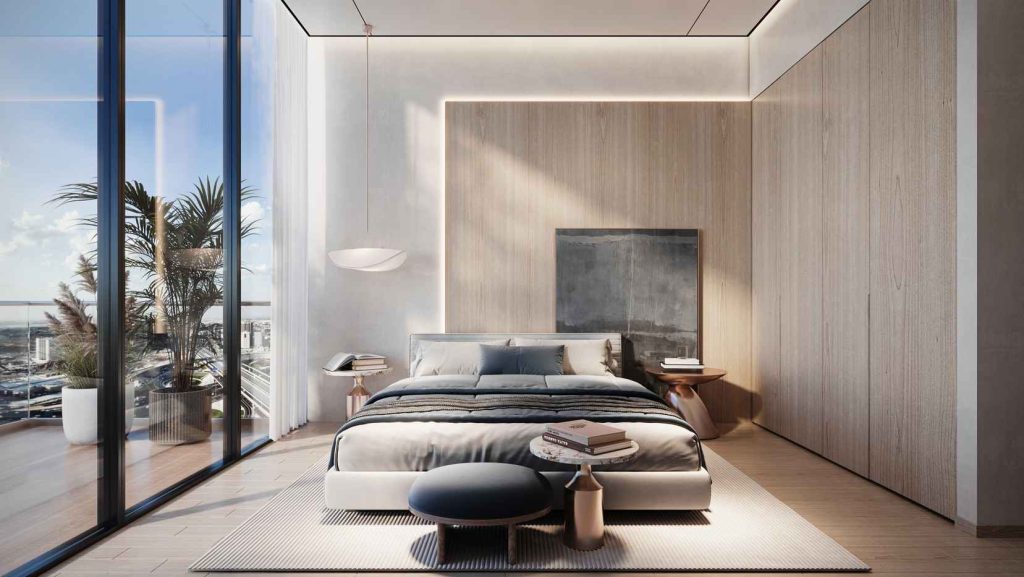 third bedroom in a penthouse at Voxa by Pantheon in JVT Dubai
