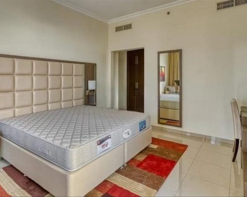 Master's bedroom in a 3 bedroom apartment for sale in Siraj Tower Arjan Dubai
