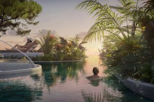 Mediterranean Forest Pool at Portofino Hotel at the Heart of Europe Dubai