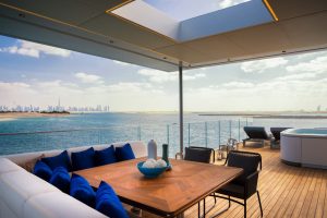 Terrace at the Floating Seahorse Villa at the Heart of Europe Dubai