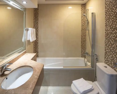 bathroom in a 2-bedroom apartment for sale in Siraj Tower Arjan Dubai