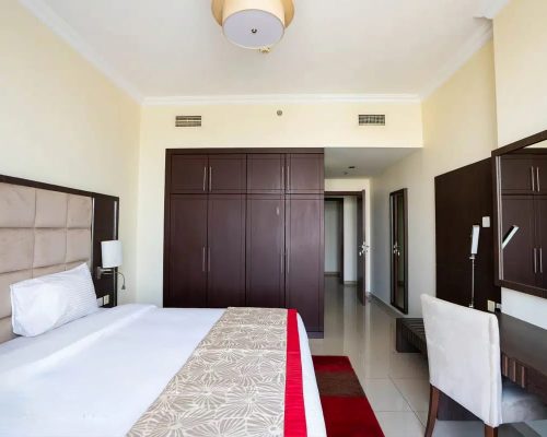 spacious bedroom in Siraj Tower Arjan Dubai